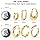 6 Pairs Chunky Gold Hoop Earrings Set for Women 14K Gold Plated Hypoallergenic Thick Open Huggie Hoop Set Jewelry for Gifts - Image 3