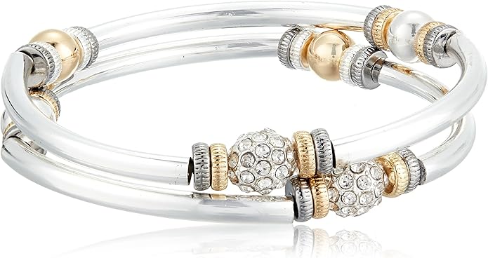 Nine West Women's Tri Tone Bangle Bracelet - Image 4