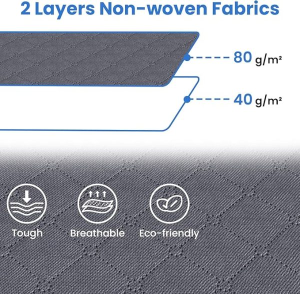 Fab totes 6 Pack Clothes Storage, Foldable Thik Fabric Blanket Storage Bags, Storage Containers for Organizing Bedroom, Closet, Clothing, Comforter, Organization and Storage with Lids and Handle, Grey - Image 4